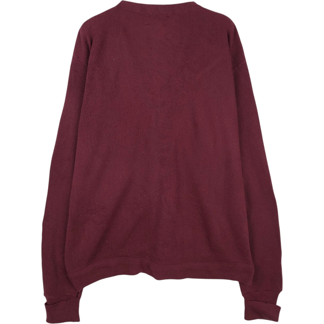 Vintage IZOD acrylic knit cardigan, made in the USA, men's size XL acrylic burgundy type Vintage Second Hand