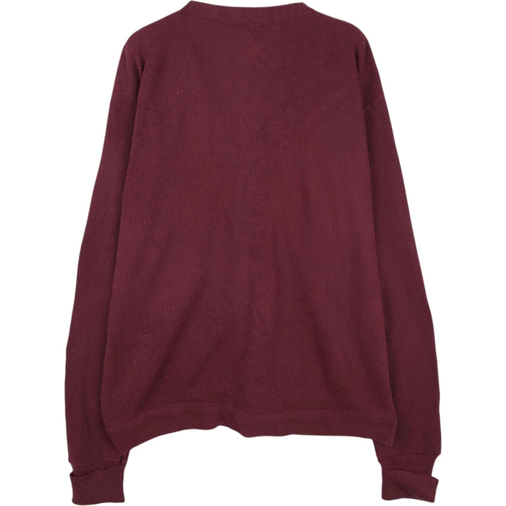Vintage IZOD acrylic knit cardigan, made in the USA, men's size XL acrylic burgundy type Vintage Second Hand