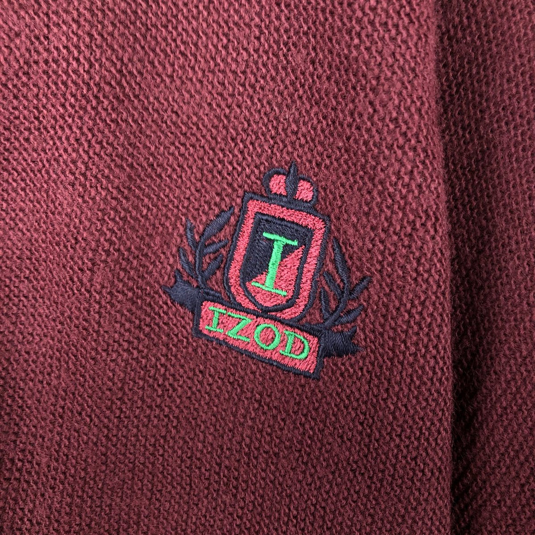 Vintage IZOD acrylic knit cardigan, made in the USA, men's size XL acrylic burgundy type Vintage Second Hand