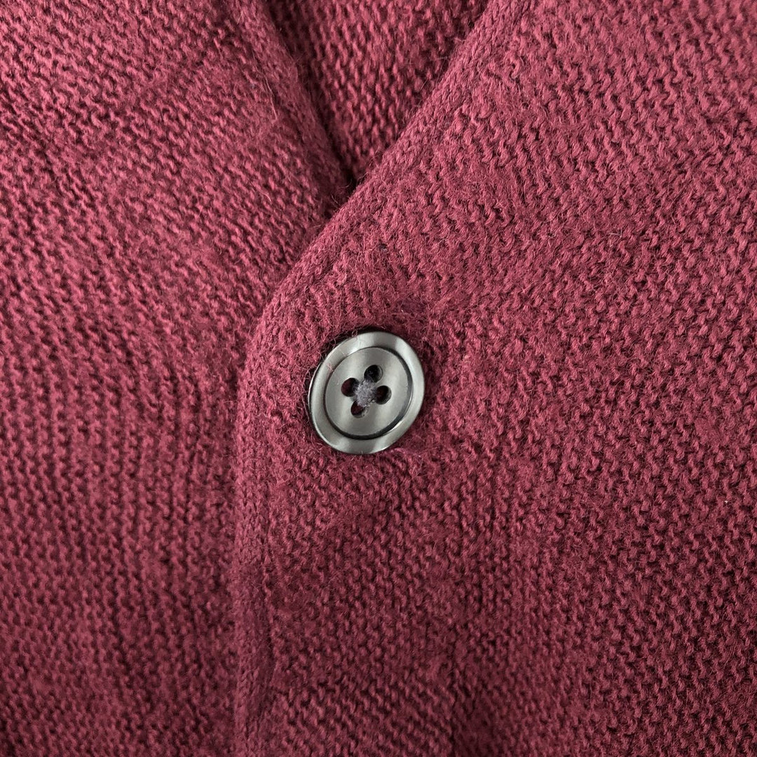 Vintage IZOD acrylic knit cardigan, made in the USA, men's size XL acrylic burgundy type Vintage Second Hand
