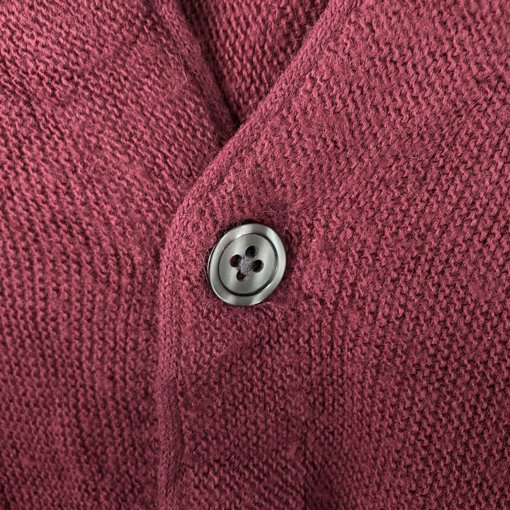 Vintage IZOD acrylic knit cardigan, made in the USA, men's size XL acrylic burgundy type Vintage Second Hand
