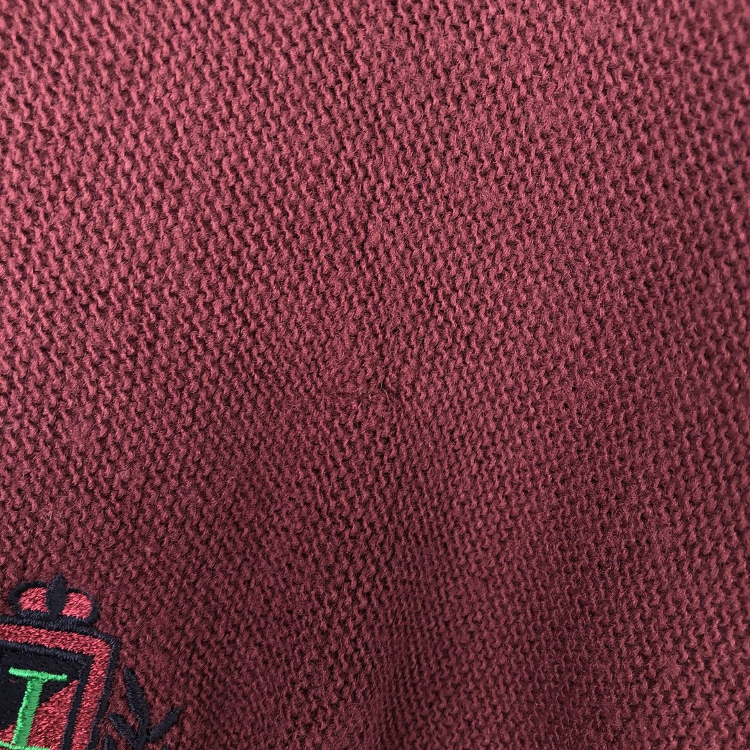 Vintage IZOD acrylic knit cardigan, made in the USA, men's size XL acrylic burgundy type Vintage Second Hand
