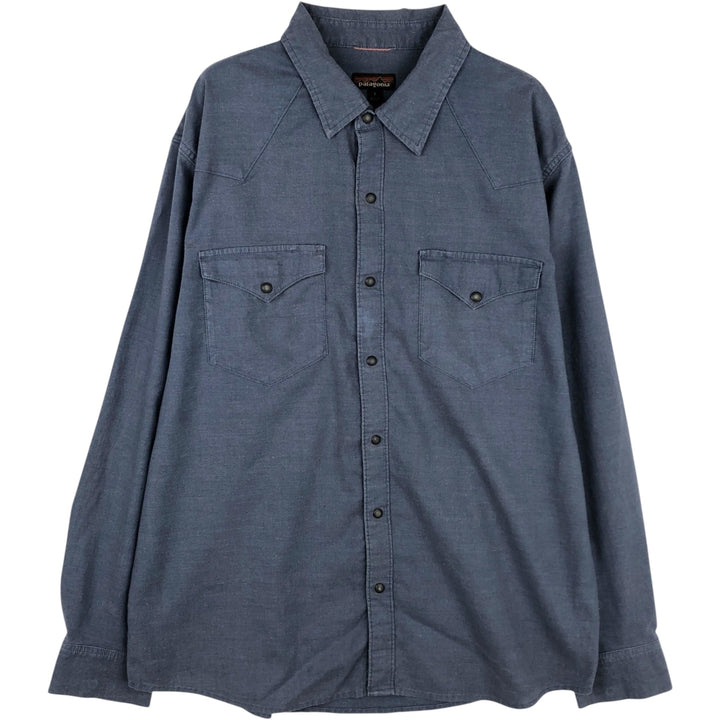 Patagonia STY53330FA18 Long Sleeve Western Shirt, Men's Size L Hemp navy blue type Vintage Second Hand