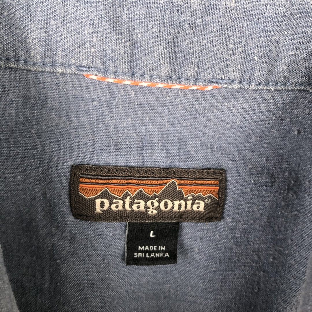 Patagonia STY53330FA18 Long Sleeve Western Shirt, Men's Size L Hemp navy blue type Vintage Second Hand