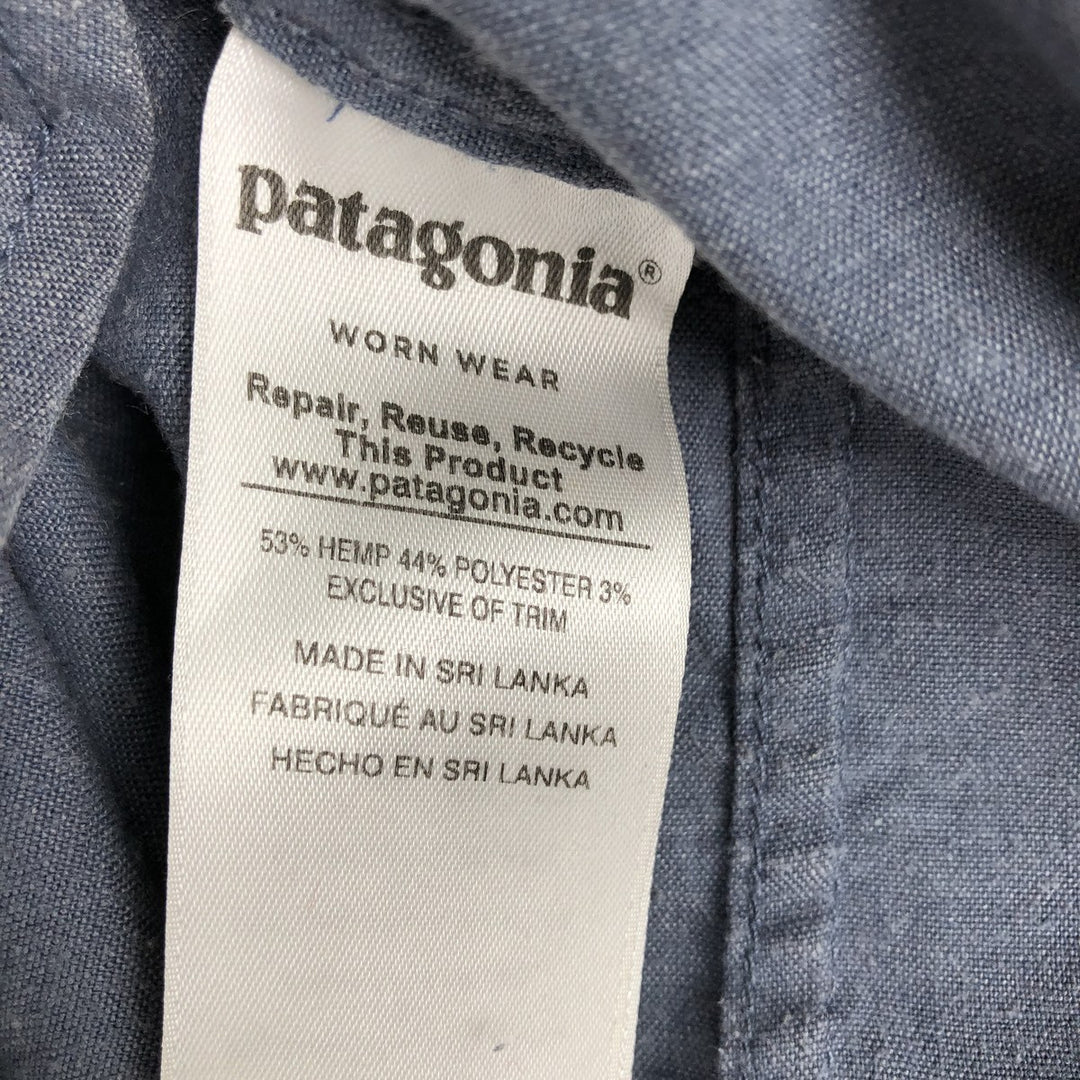 Patagonia STY53330FA18 Long Sleeve Western Shirt, Men's Size L Hemp navy blue type Vintage Second Hand