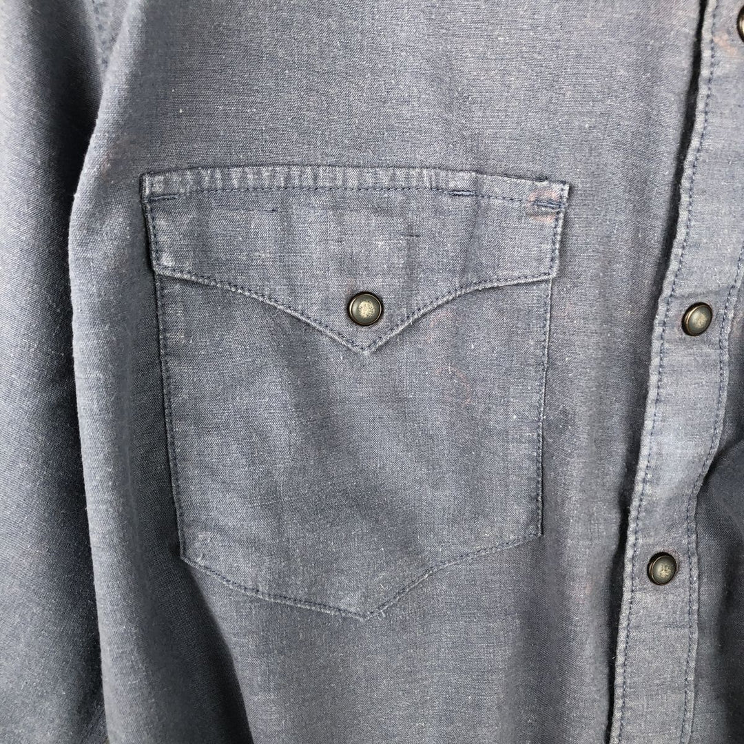 Patagonia STY53330FA18 Long Sleeve Western Shirt, Men's Size L Hemp navy blue type Vintage Second Hand