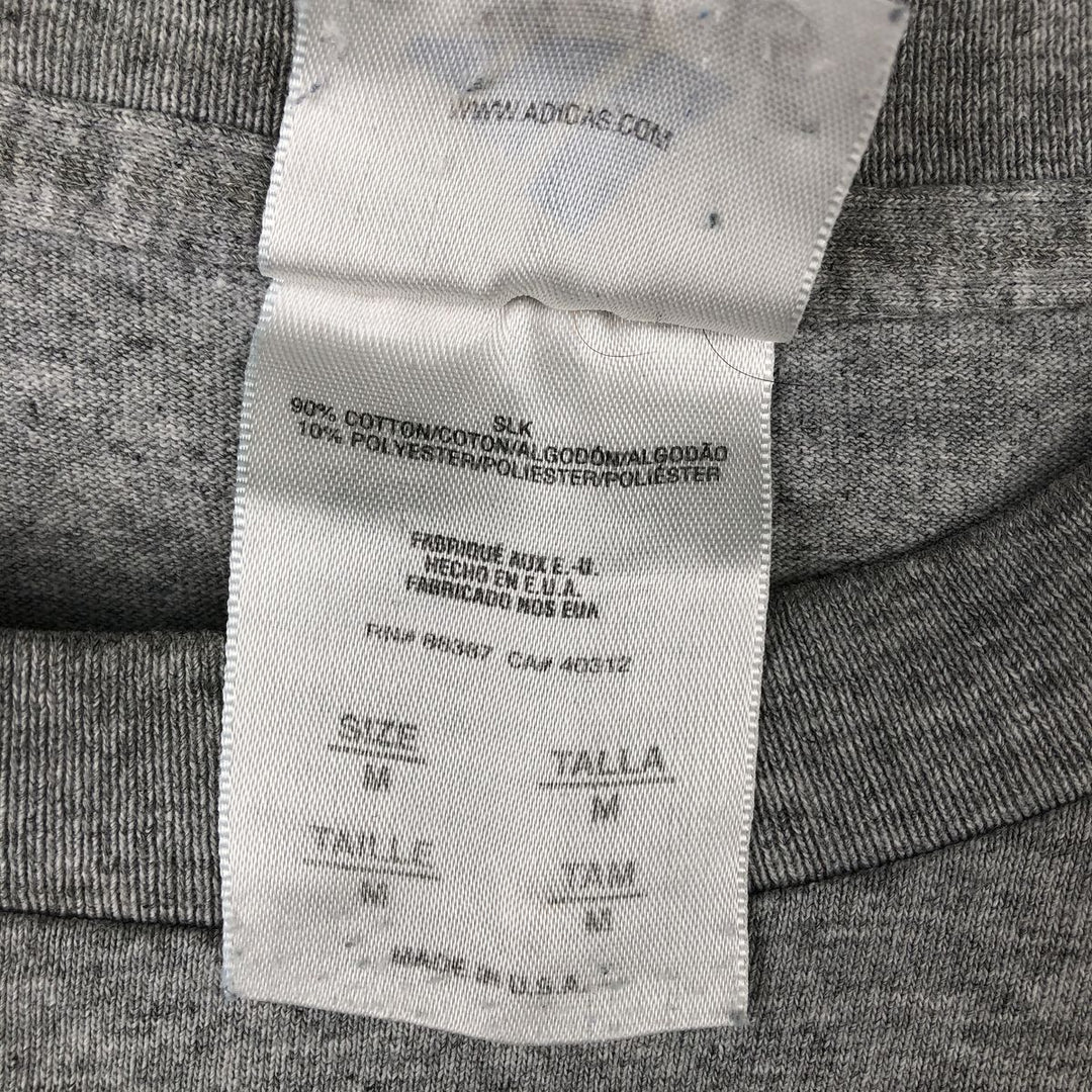 2000'S Adidas long-sleeved T-shirt, Made in USA, Men's Size M cotton gray type Vintage Second Hand