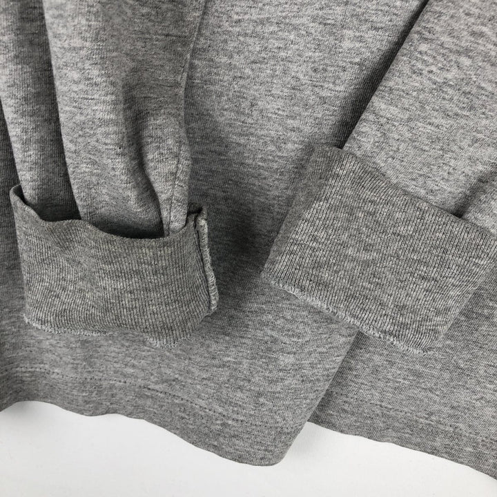 2000'S Adidas long-sleeved T-shirt, Made in USA, Men's Size M cotton gray type Vintage Second Hand