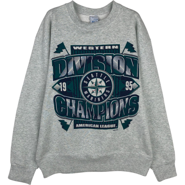 Vintage 1990'S SALEM MLB Seattle Mariners sweatshirt, Made in USA, Men's Size Large cotton gray type Vintage Second Hand