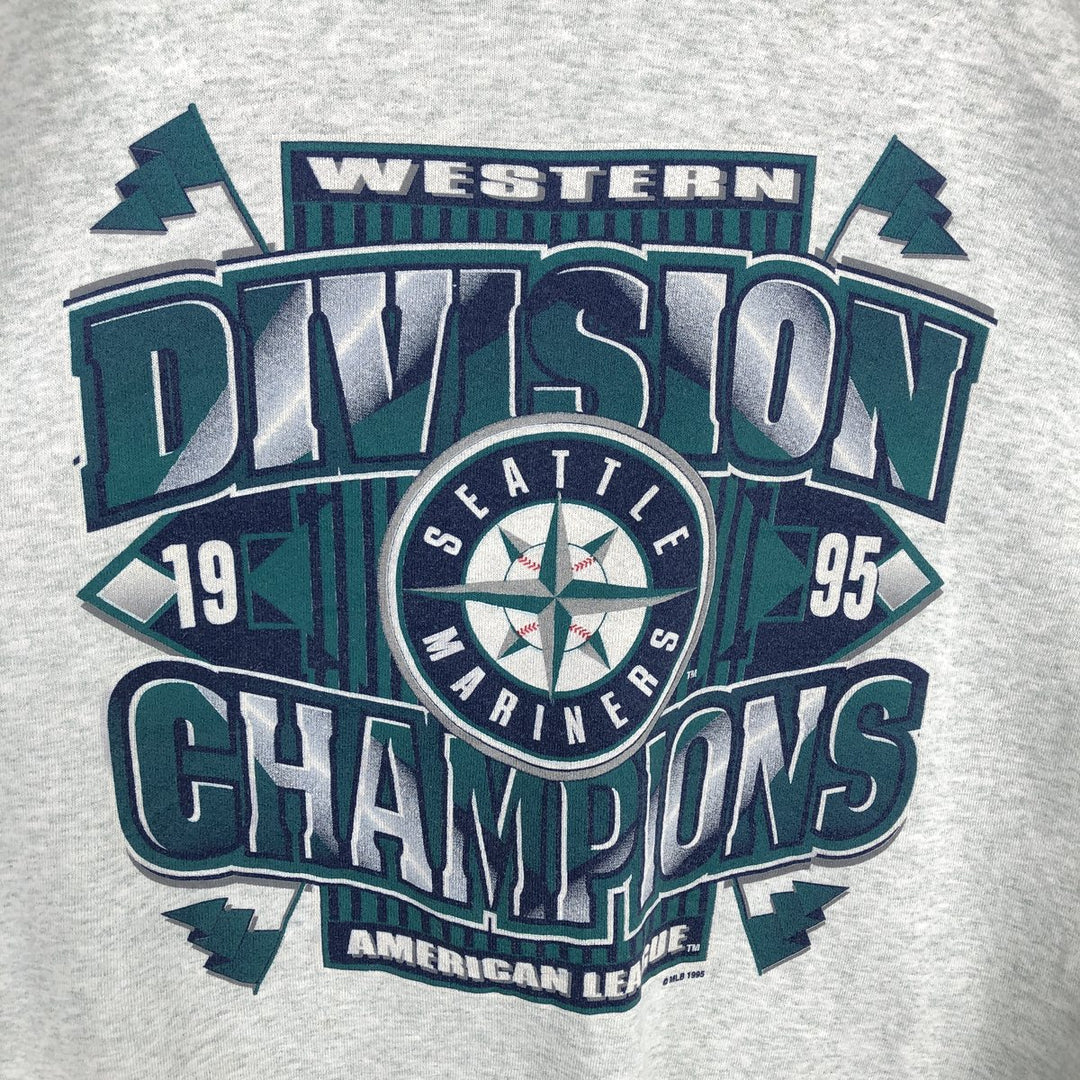 Vintage 1990'S SALEM MLB Seattle Mariners sweatshirt, Made in USA, Men's Size Large cotton gray type Vintage Second Hand