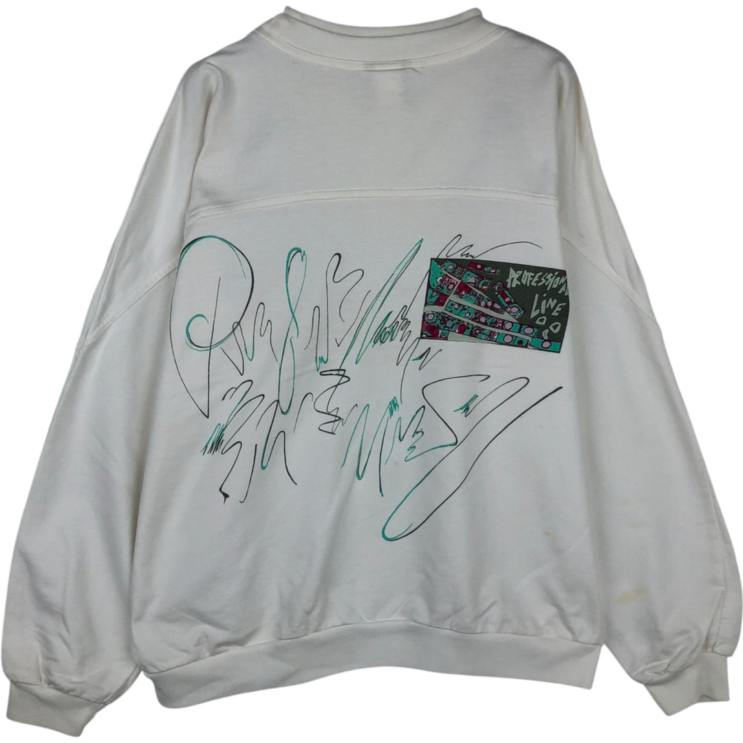 80'S Adidas Trefoil Logo Print Sweatshirt, Men's Size L (approx.), Vintage unclear white type Vintage Second Hand