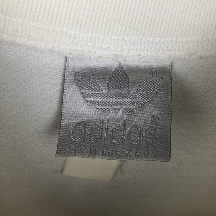 80'S Adidas Trefoil Logo Print Sweatshirt, Men's Size L (approx.), Vintage unclear white type Vintage Second Hand