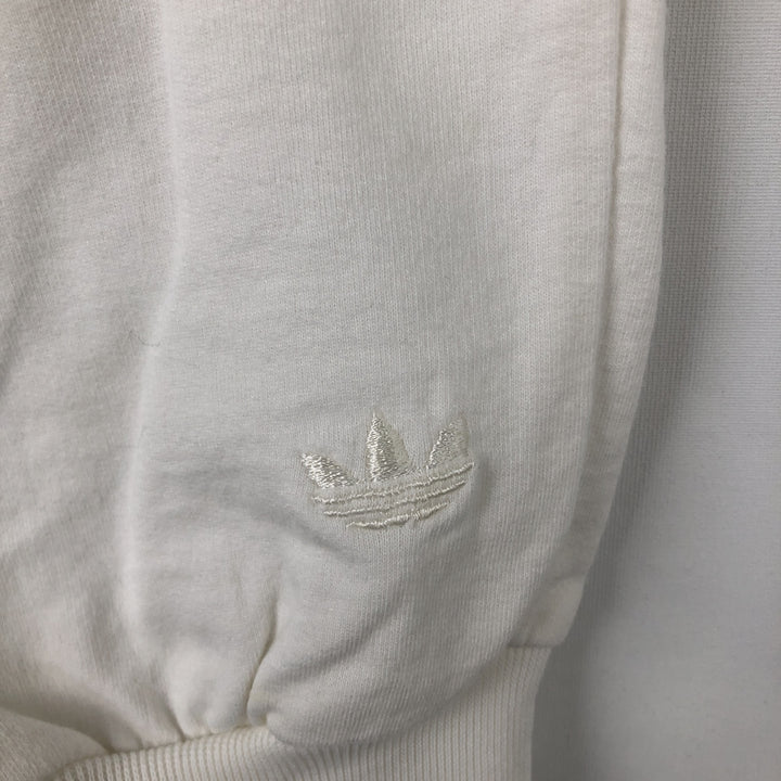 80'S Adidas Trefoil Logo Print Sweatshirt, Men's Size L (approx.), Vintage unclear white type Vintage Second Hand
