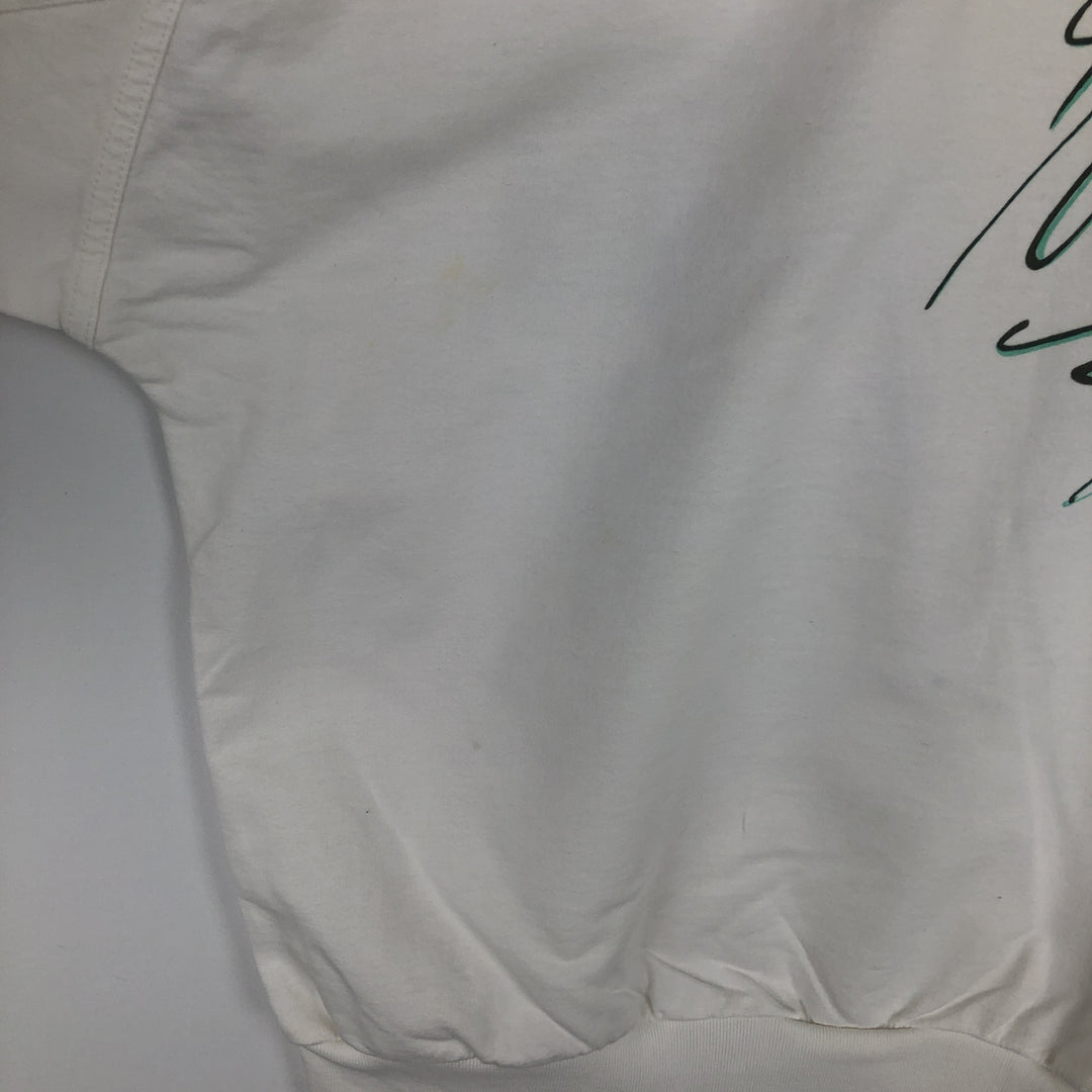 80'S Adidas Trefoil Logo Print Sweatshirt, Men's Size L (approx.), Vintage unclear white type Vintage Second Hand