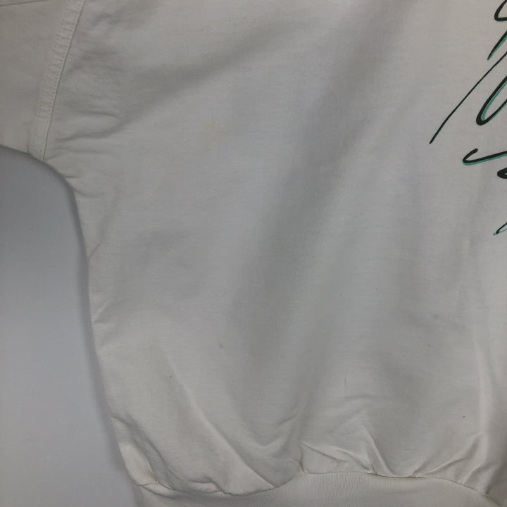 80'S Adidas Trefoil Logo Print Sweatshirt, Men's Size L (approx.), Vintage unclear white type Vintage Second Hand