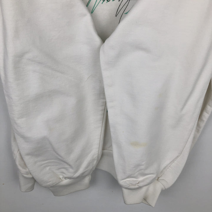 80'S Adidas Trefoil Logo Print Sweatshirt, Men's Size L (approx.), Vintage unclear white type Vintage Second Hand