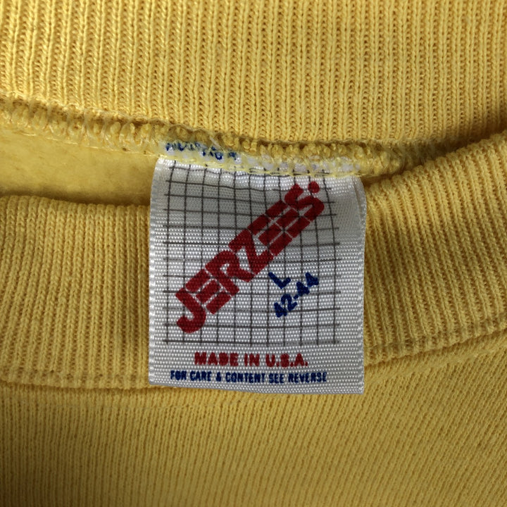 90'S Jerzees Plain Blank Sweatshirt Trainer Made in USA Men's Size L Vintage cotton lemon yellow Vintage Second Hand