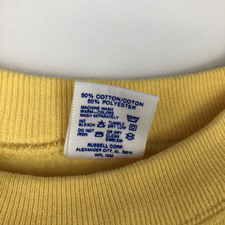 90'S Jerzees Plain Blank Sweatshirt Trainer Made in USA Men's Size L Vintage cotton lemon yellow Vintage Second Hand