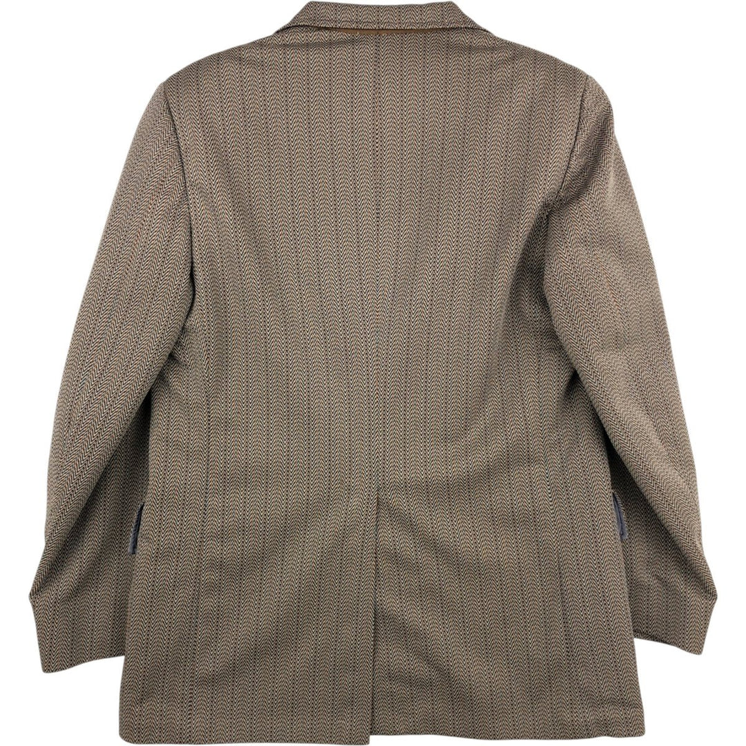 Striped herringbone tailored jacket, men's size M equivalent. unclear brown type Vintage Second Hand