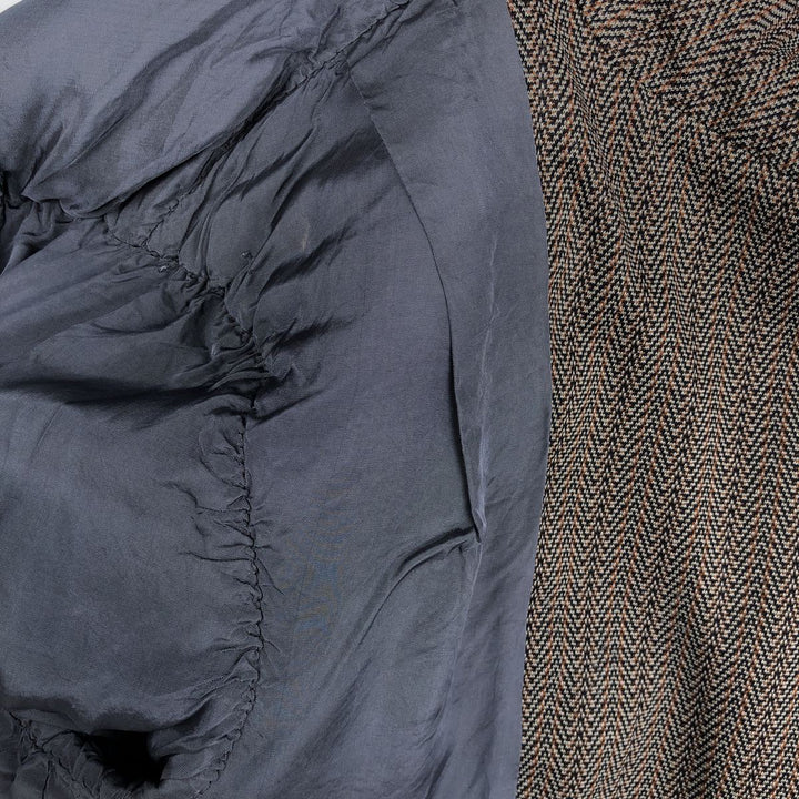 Striped herringbone tailored jacket, men's size M equivalent. unclear brown type Vintage Second Hand