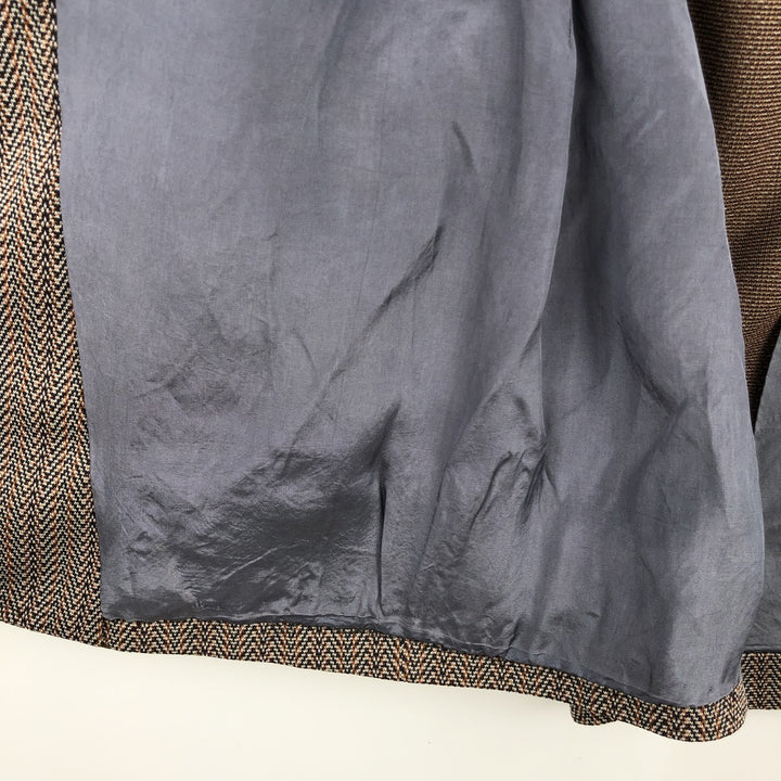 Striped herringbone tailored jacket, men's size M equivalent. unclear brown type Vintage Second Hand
