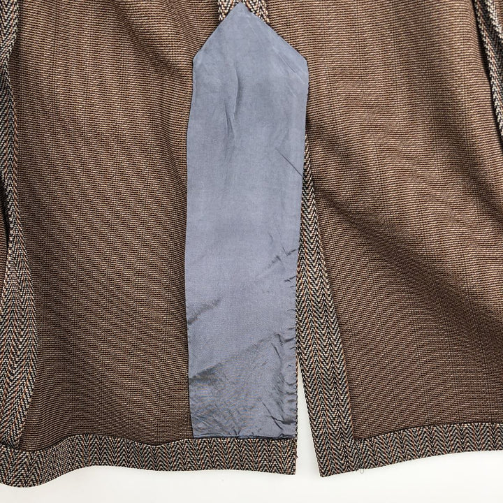 Striped herringbone tailored jacket, men's size M equivalent. unclear brown type Vintage Second Hand
