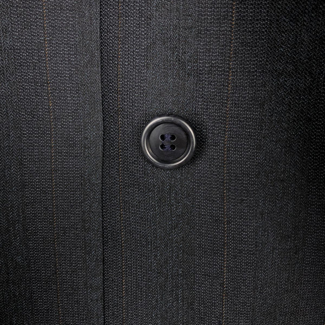 Cellini Collection Stripe Pattern Double-Breasted Tailored Jacket, Made in USA, Men's Size M (Equivalent), Vintage unclear gray type Vintage Second Hand