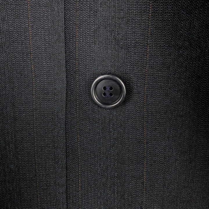Cellini Collection Stripe Pattern Double-Breasted Tailored Jacket, Made in USA, Men's Size M (Equivalent), Vintage unclear gray type Vintage Second Hand