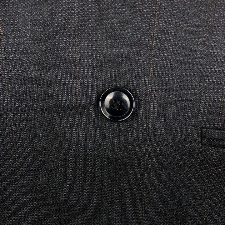 Cellini Collection Stripe Pattern Double-Breasted Tailored Jacket, Made in USA, Men's Size M (Equivalent), Vintage unclear gray type Vintage Second Hand