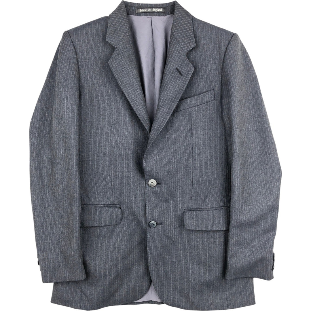 BURTON Stripe Pattern Wool Tailored Jacket, Made in England, Men's Size M (Equivalent), Vintage wool gray type Vintage Second Hand