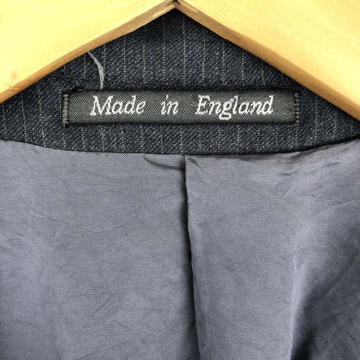 BURTON Stripe Pattern Wool Tailored Jacket, Made in England, Men's Size M (Equivalent), Vintage wool gray type Vintage Second Hand