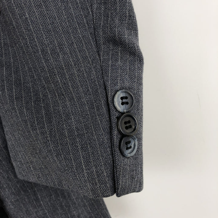 BURTON Stripe Pattern Wool Tailored Jacket, Made in England, Men's Size M (Equivalent), Vintage wool gray type Vintage Second Hand