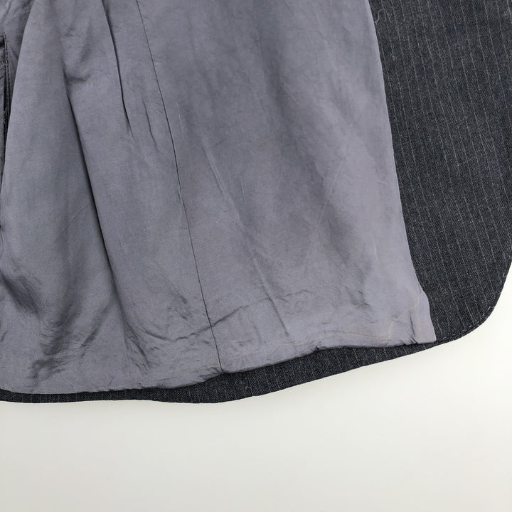 BURTON Stripe Pattern Wool Tailored Jacket, Made in England, Men's Size M (Equivalent), Vintage wool gray type Vintage Second Hand