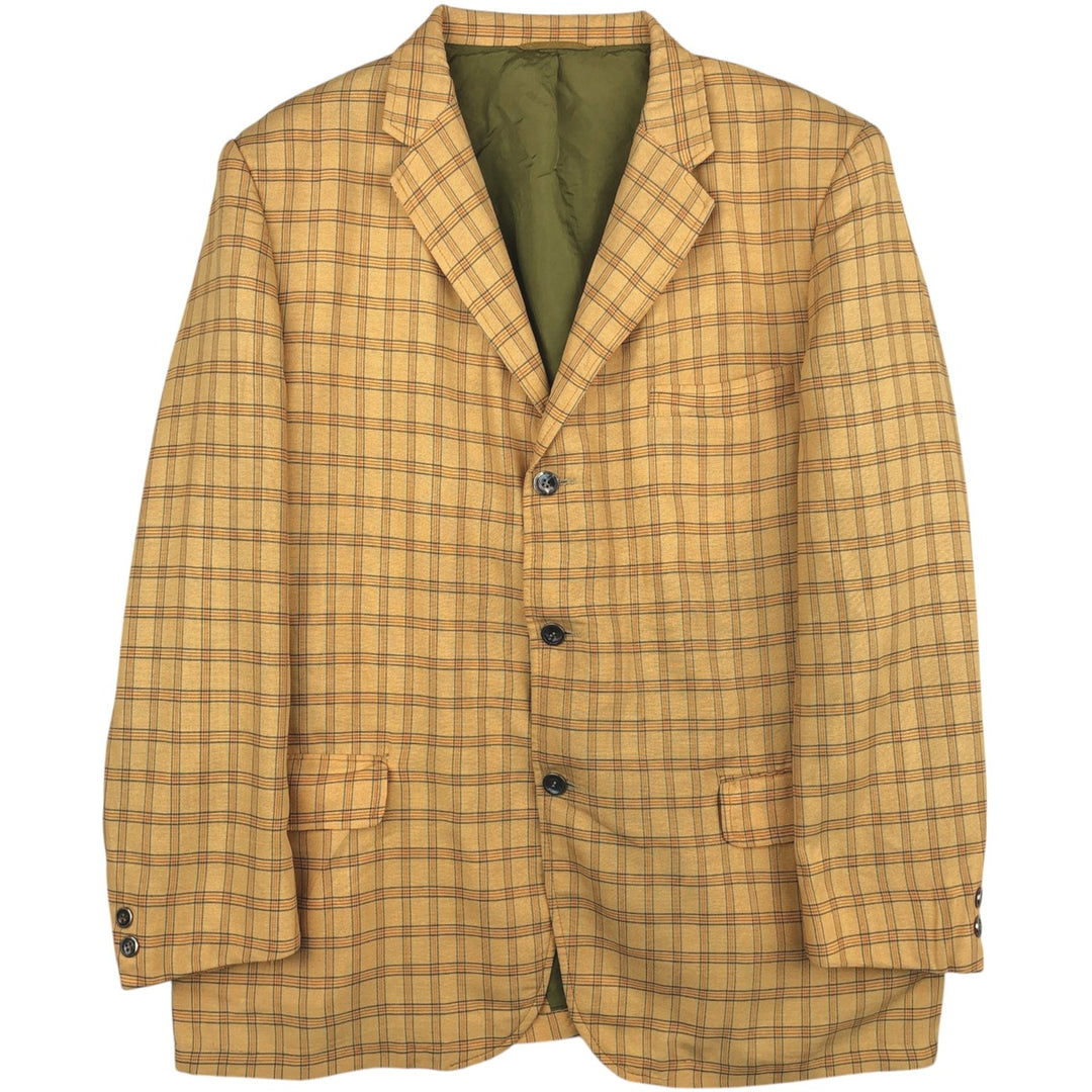 Anderson Little Check Pattern Tailored Jacket, Men's Size L (approx.), Vintage unclear yellow type Vintage Second Hand