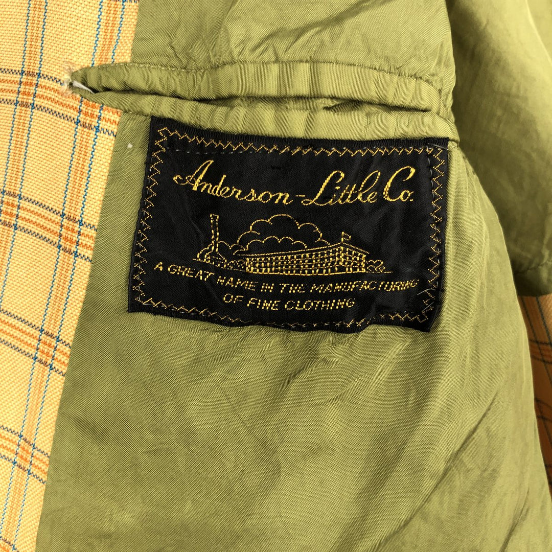 Anderson Little Check Pattern Tailored Jacket, Men's Size L (approx.), Vintage unclear yellow type Vintage Second Hand