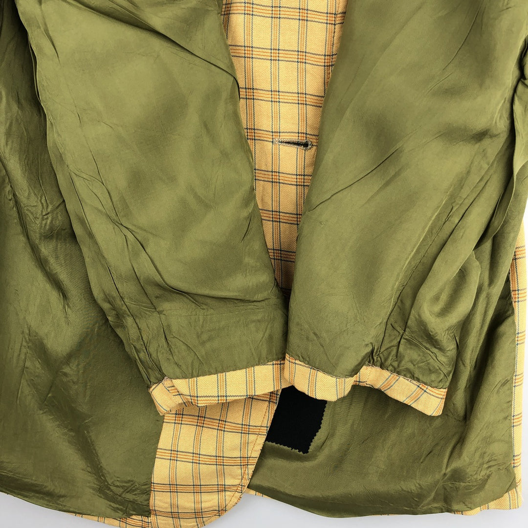 Anderson Little Check Pattern Tailored Jacket, Men's Size L (approx.), Vintage unclear yellow type Vintage Second Hand
