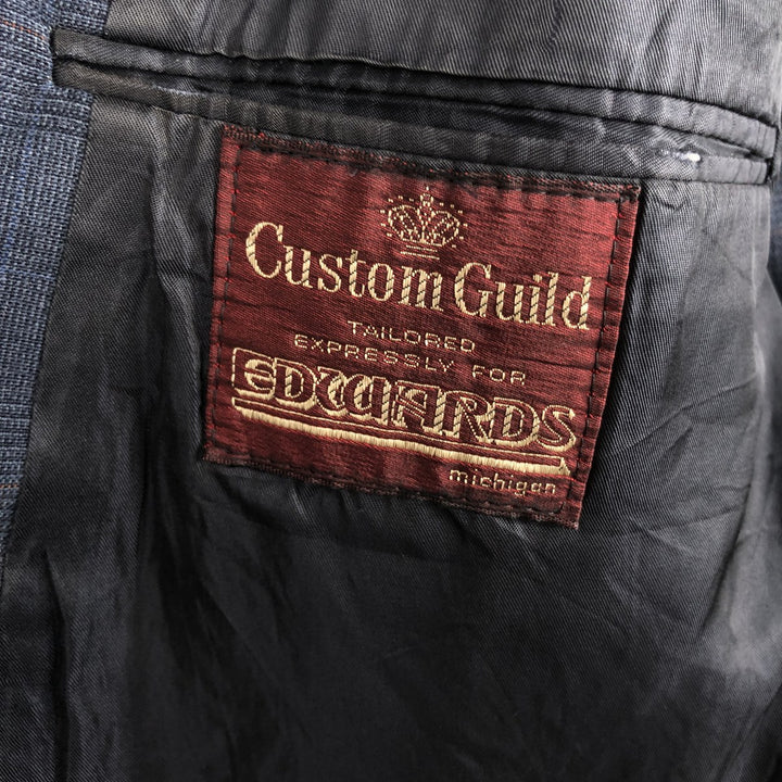 Custom Guild Check Pattern Tailored Jacket, Men's Size M (Equivalent), Vintage unclear gray type Vintage Second Hand