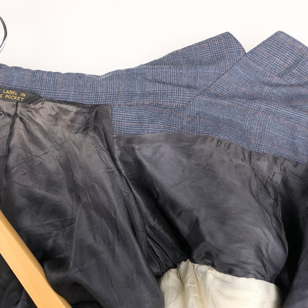 Custom Guild Check Pattern Tailored Jacket, Men's Size M (Equivalent), Vintage unclear gray type Vintage Second Hand