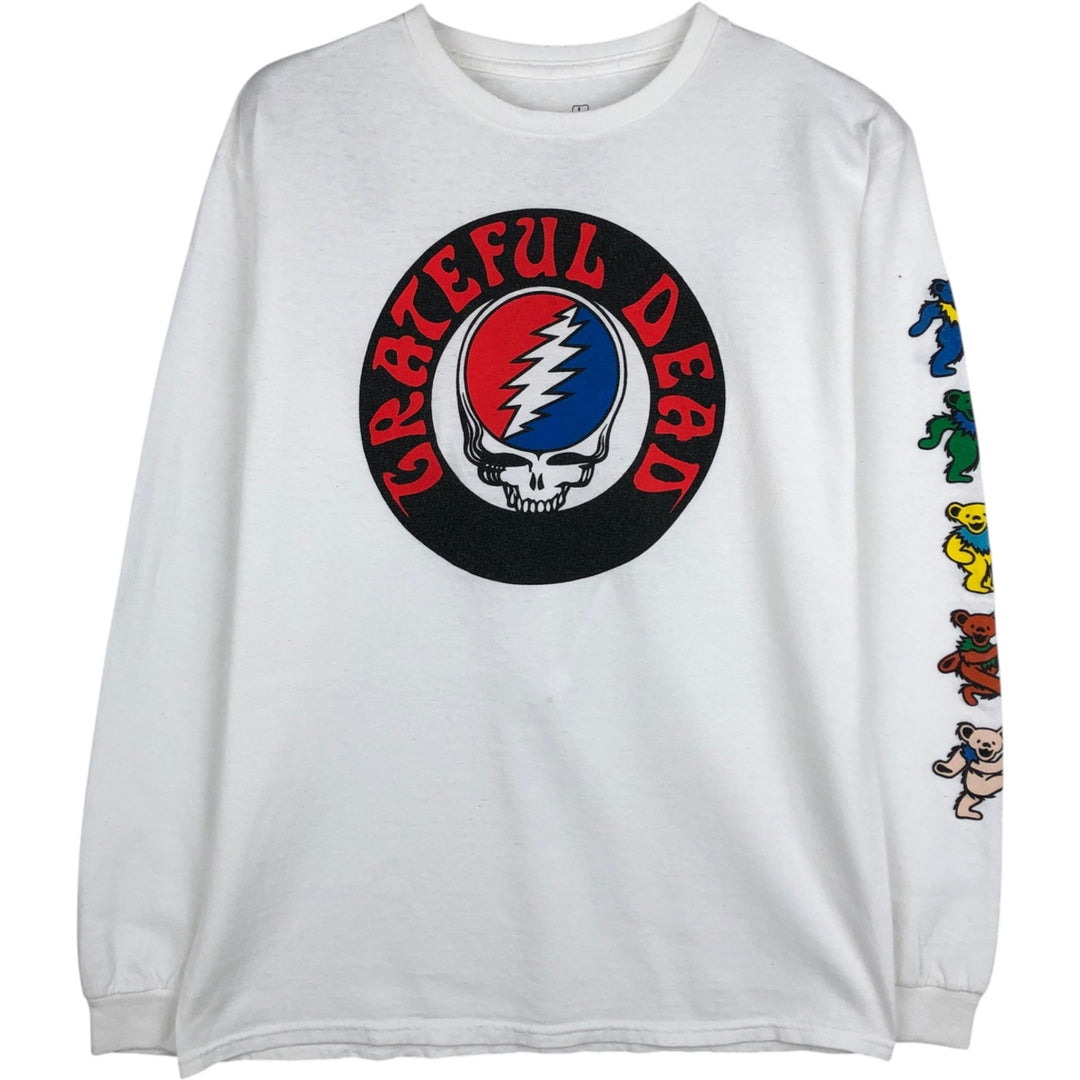 GRATEFUL DEAD Grateful Dead Long Sleeve T-Shirt, Men's Size L cotton white type Vintage Second Hand