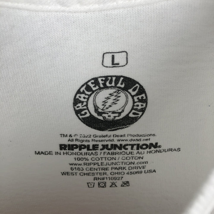 GRATEFUL DEAD Grateful Dead Long Sleeve T-Shirt, Men's Size L cotton white type Vintage Second Hand