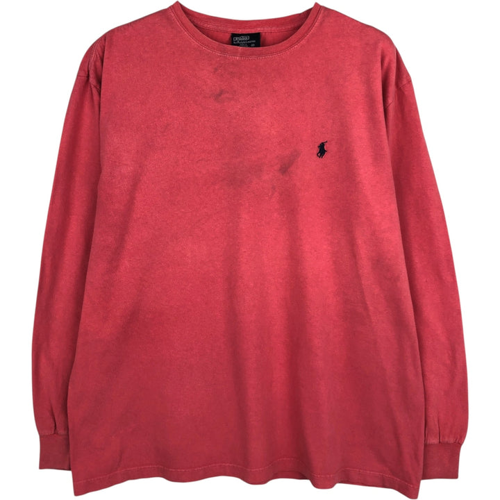 Ralph Lauren POLO by Ralph Lauren Long-Sleeve T-Shirt (Men's Size M equivalent) cotton pink type Vintage Second Hand