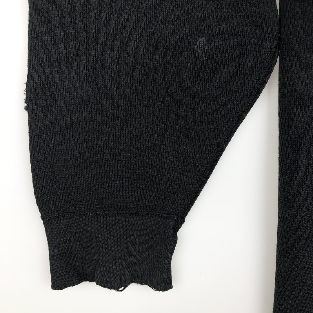 Big Size Harley-Davidson Eagle Pattern Native Pattern Thermal Long-Sleeve T-Shirt Honeycomb Made in USA Men's XXXL Equivalent cotton black type Vintage Second Hand