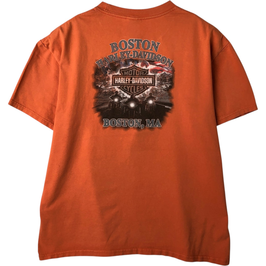 Harley-Davidson Motorcycle Bike T-shirt, Men's XL size cotton orange type Vintage Second Hand