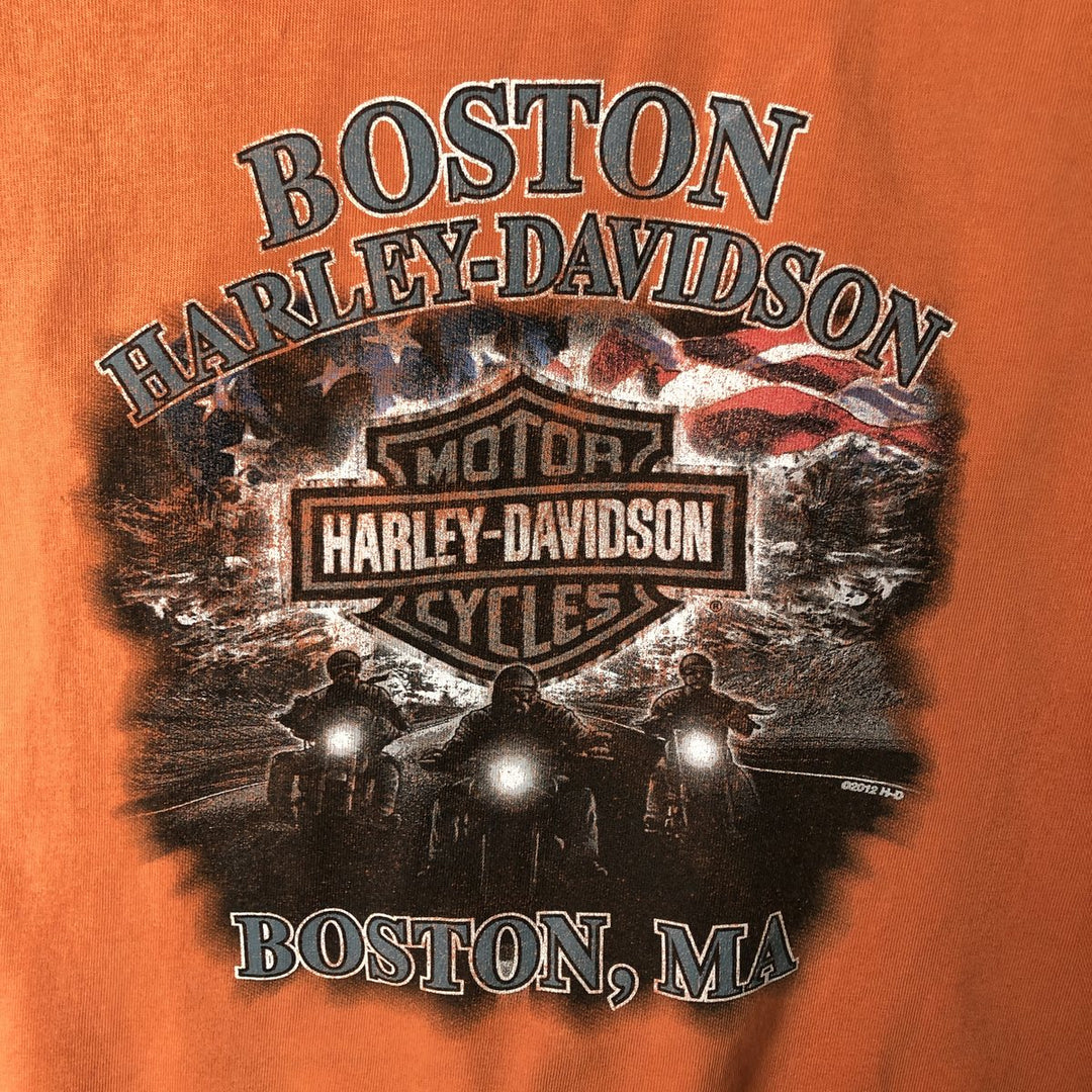 Harley-Davidson Motorcycle Bike T-shirt, Men's XL size cotton orange type Vintage Second Hand