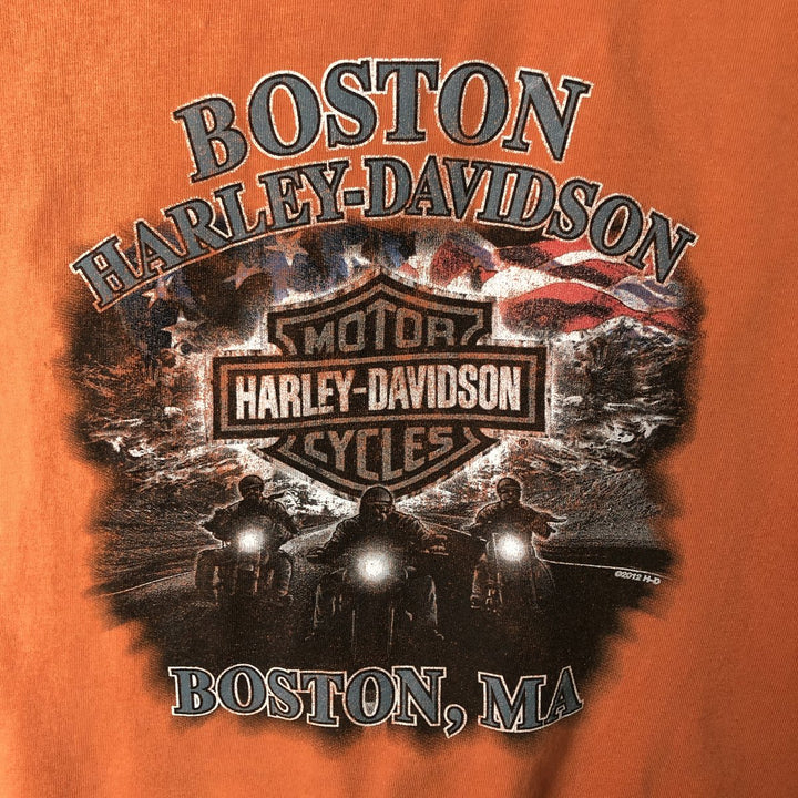 Harley-Davidson Motorcycle Bike T-shirt, Men's XL size cotton orange type Vintage Second Hand