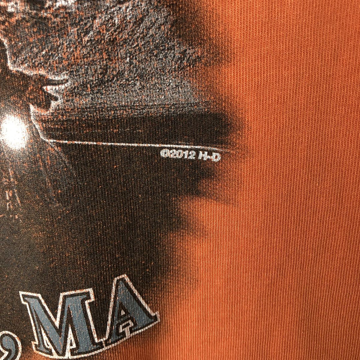 Harley-Davidson Motorcycle Bike T-shirt, Men's XL size cotton orange type Vintage Second Hand