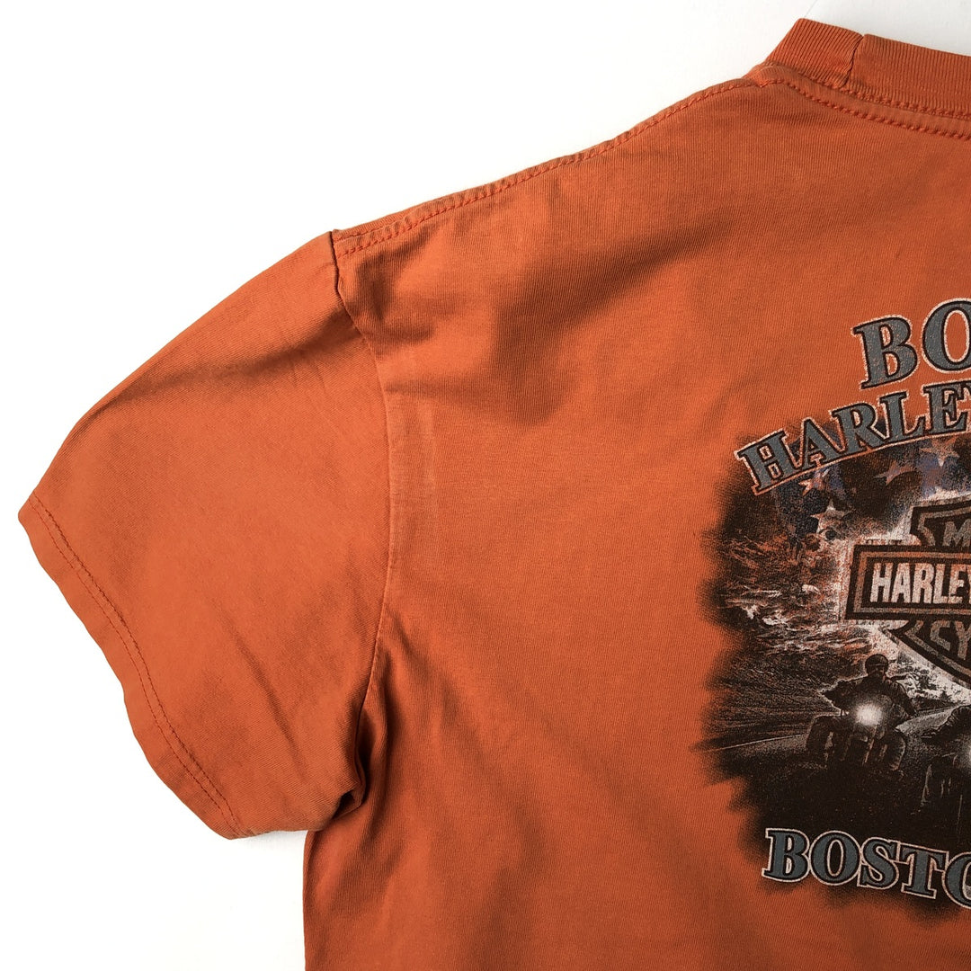 Harley-Davidson Motorcycle Bike T-shirt, Men's XL size cotton orange type Vintage Second Hand