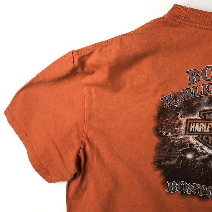 Harley-Davidson Motorcycle Bike T-shirt, Men's XL size cotton orange type Vintage Second Hand