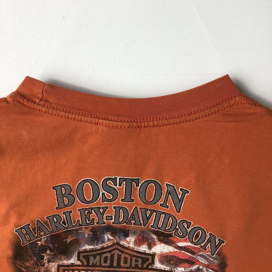 Harley-Davidson Motorcycle Bike T-shirt, Men's XL size cotton orange type Vintage Second Hand