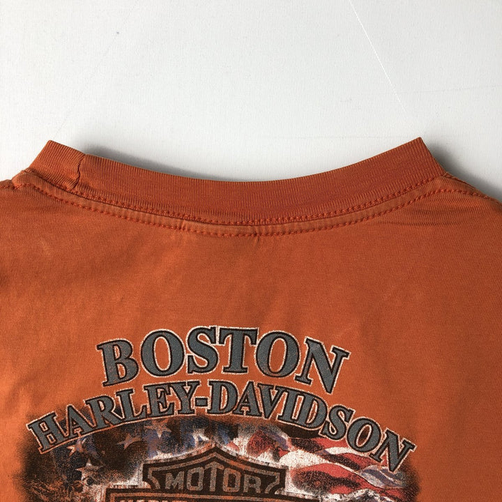Harley-Davidson Motorcycle Bike T-shirt, Men's XL size cotton orange type Vintage Second Hand